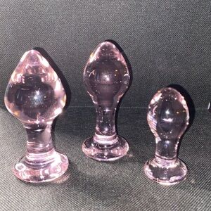 3pc Glass Plugs Set